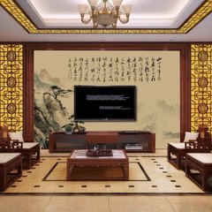 图片中国画背景墙 奠定居室古韵情调
