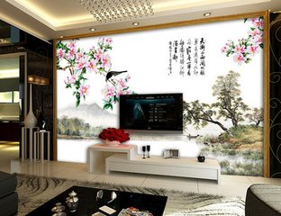 图片/中国画背景墙 奠定居室古韵情调