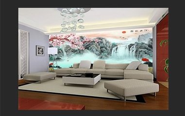 图片/中国画背景墙 奠定居室古韵情调