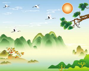 图片/中国画背景墙 奠定居室古韵情调